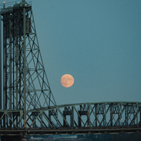 I5 Bridge with Full Moon photo on Vancouver WA's Instagram Page