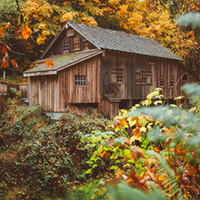 Cedar Creek Grist Mill in Autumn on Vancouver WA's Instagram Page